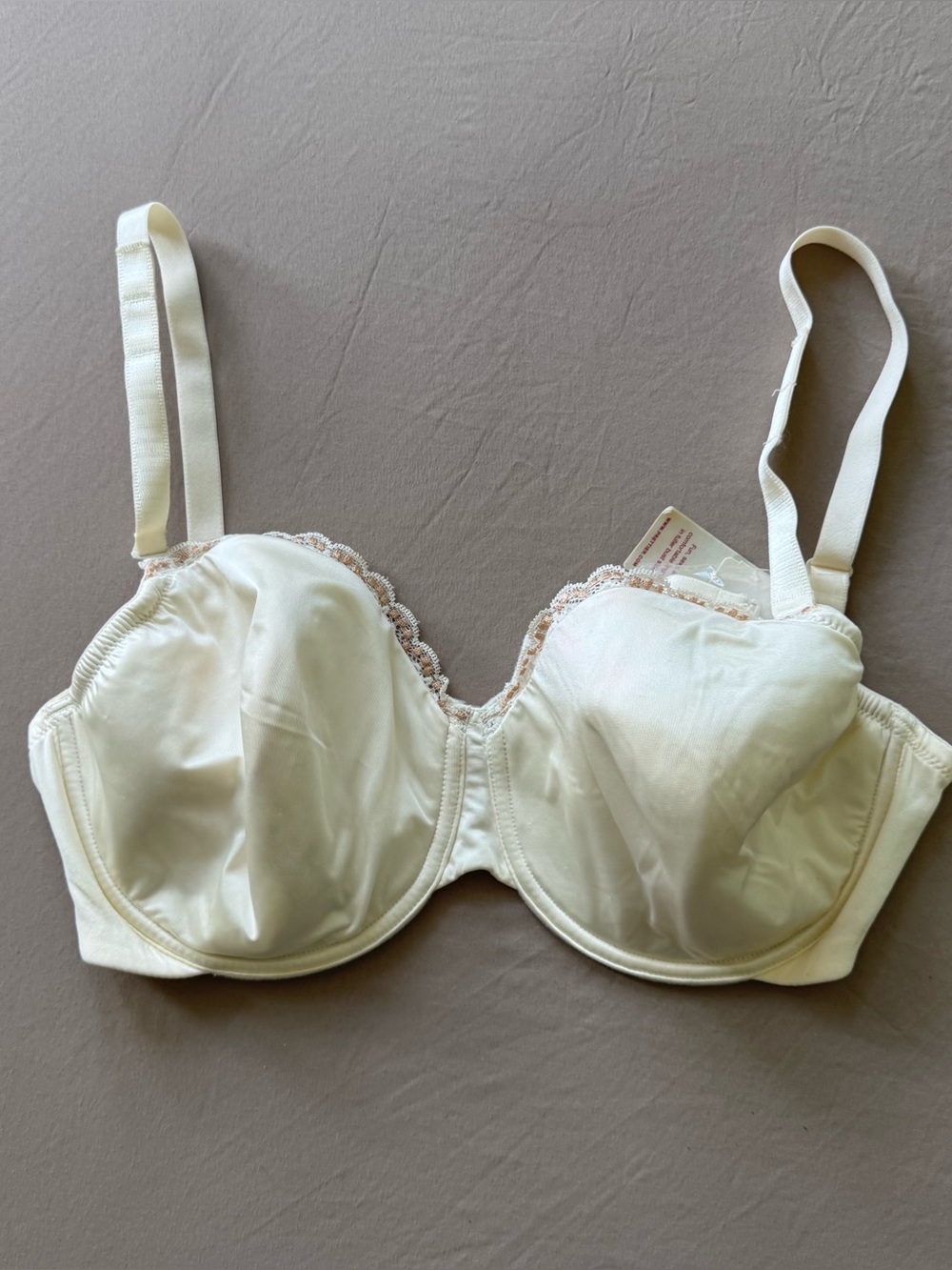 Whimsy Satin Lace Trim Lined Bra